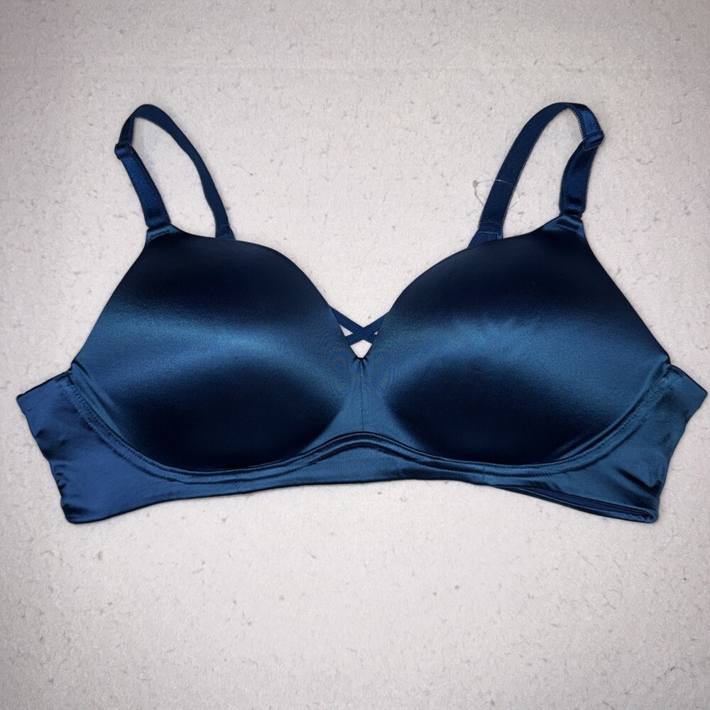 TORRID Curve 42C Wire-Free Push-Up Plunge 360 Back Smoothing Bra Teal Blue New